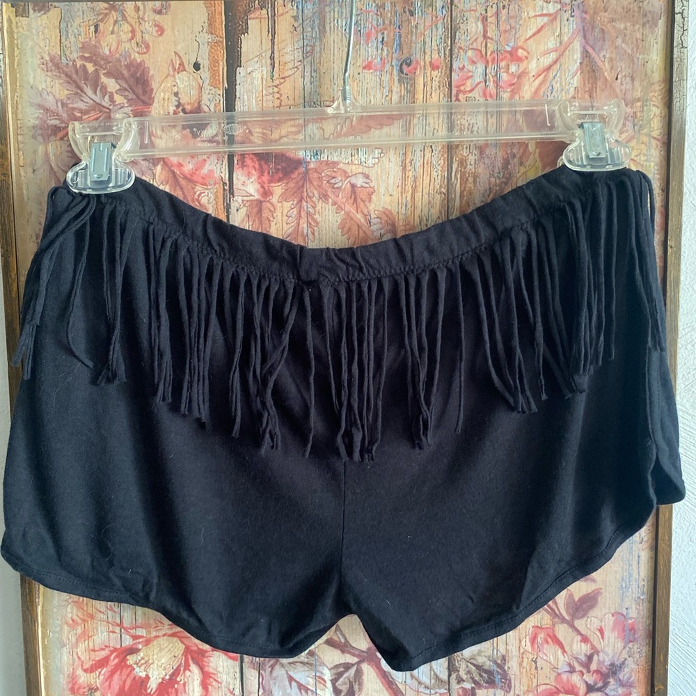 ROXY SURF BOHO FRINGE LOUNGE SHORTS BLACK - Picture 11 of 13